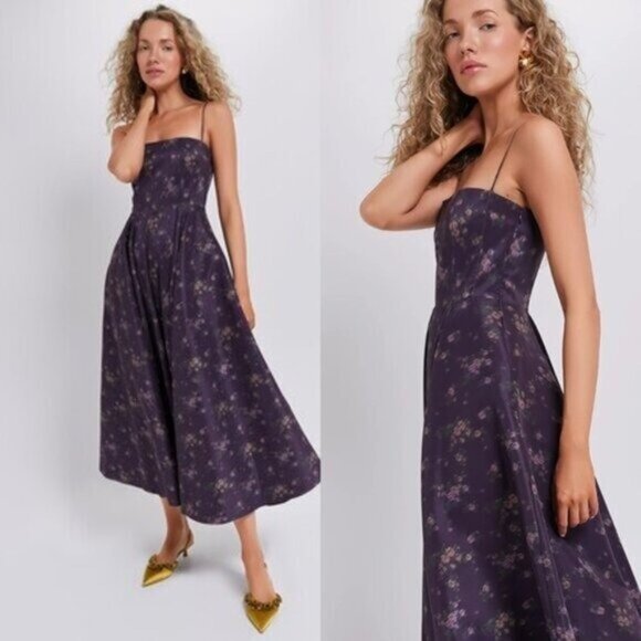 Tuckernuck Dresses & Skirts - Tuckernuck NEW Purple Amethyst Rosette Naomi A Line Floral Maxi Dress Size XL